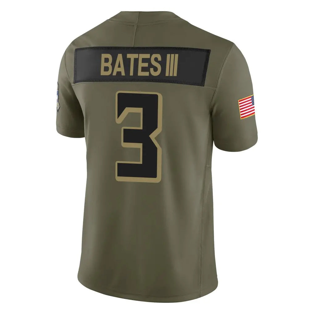 Kooe A.Falcons #3 Jessie Bates III Player Olive Salute To Service Limited Home Game Stitched Jerseys