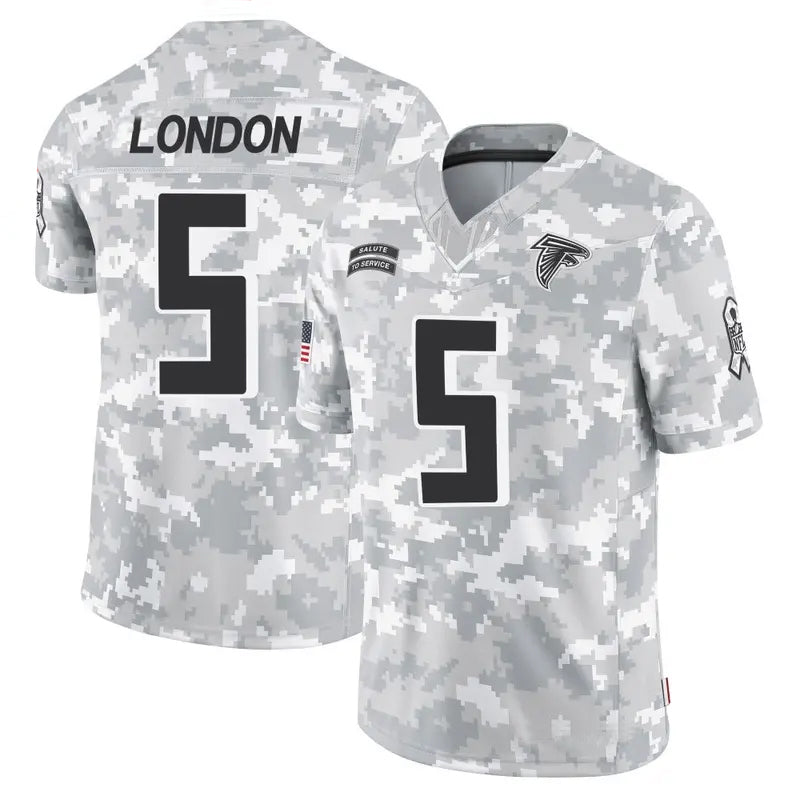 Kooe A.Falcons #5 Drake London Player Arctic Camo Salute to Service Limited Stitched Jerseys
