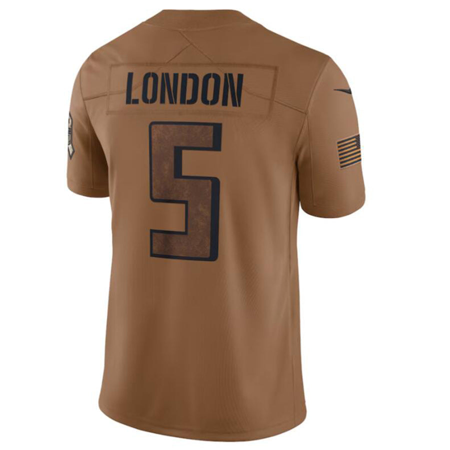 Kooe A.Falcons #5 Drake London Player Brown Salute To Service Limited Stitched Jerseys