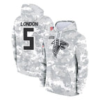 Kooe A.Falcons #5 Drake London Player Camo Arctic Salute to Service Hoodies Limited Stitched Jerseys