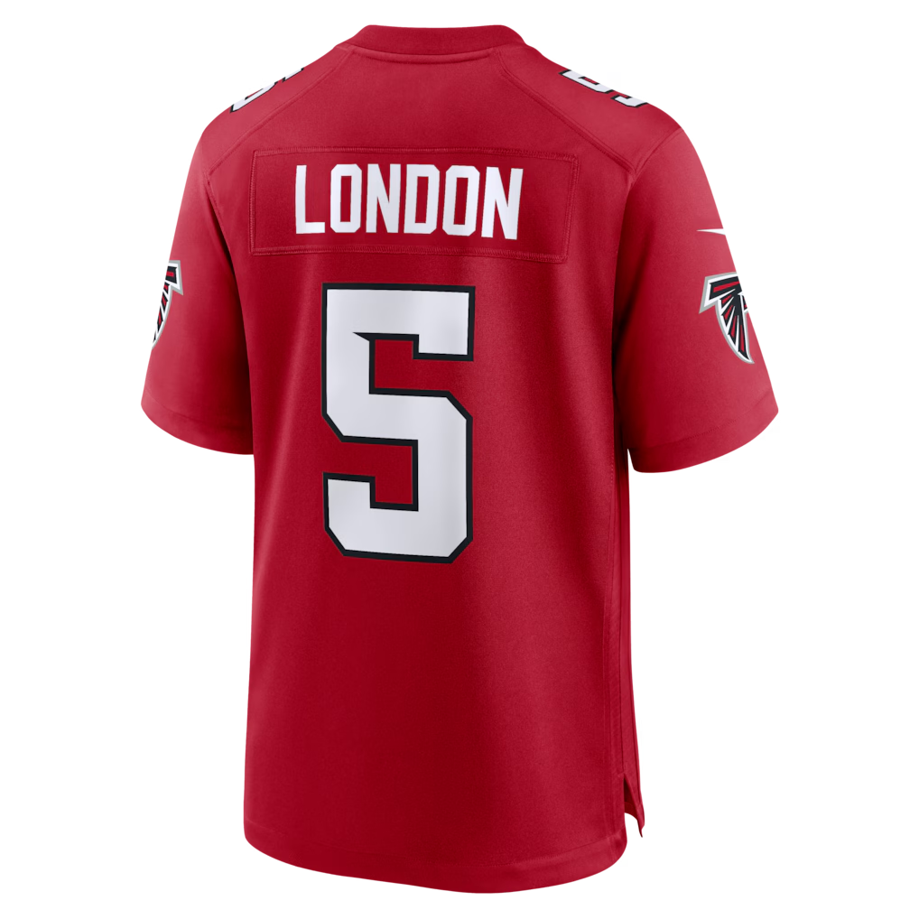 Kooe A.Falcons #5 Drake London Red Game Stitched Jerseys