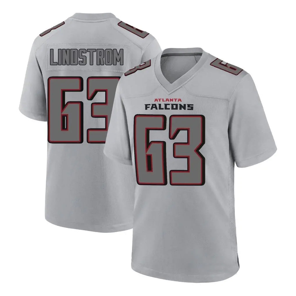 Kooe A.Falcons #63 Chris Lindstrom Branch Player Gray Fashion Home Game Stitched Jerseys