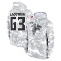 Kooe A.Falcons #63 Chris Lindstrom Player Arctic Camo Salute to Service Limited Hoodie Stitched Jerseys