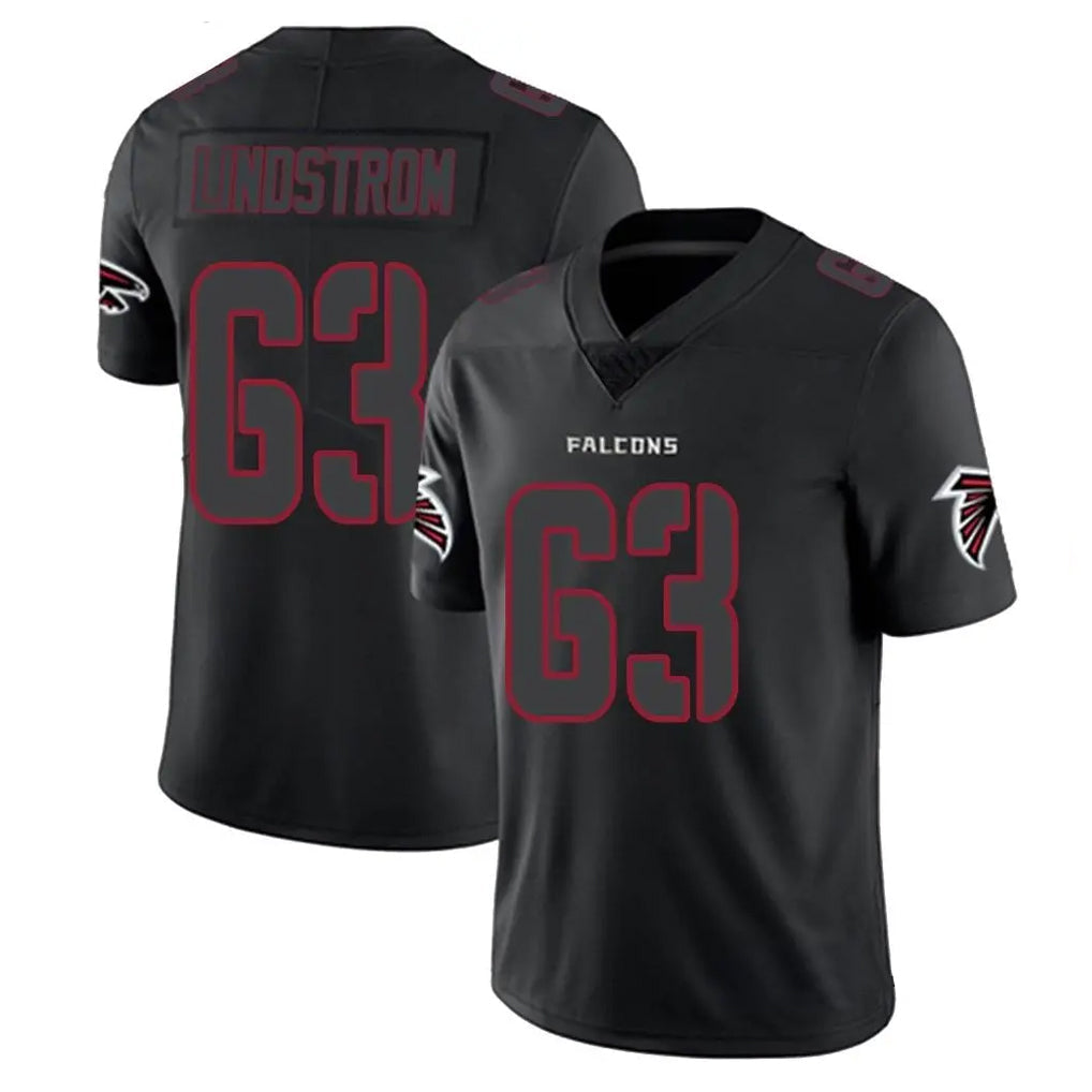 Kooe A.Falcons #63 Chris Lindstrom Player Black Impact Limited Game Stitched Jerseys