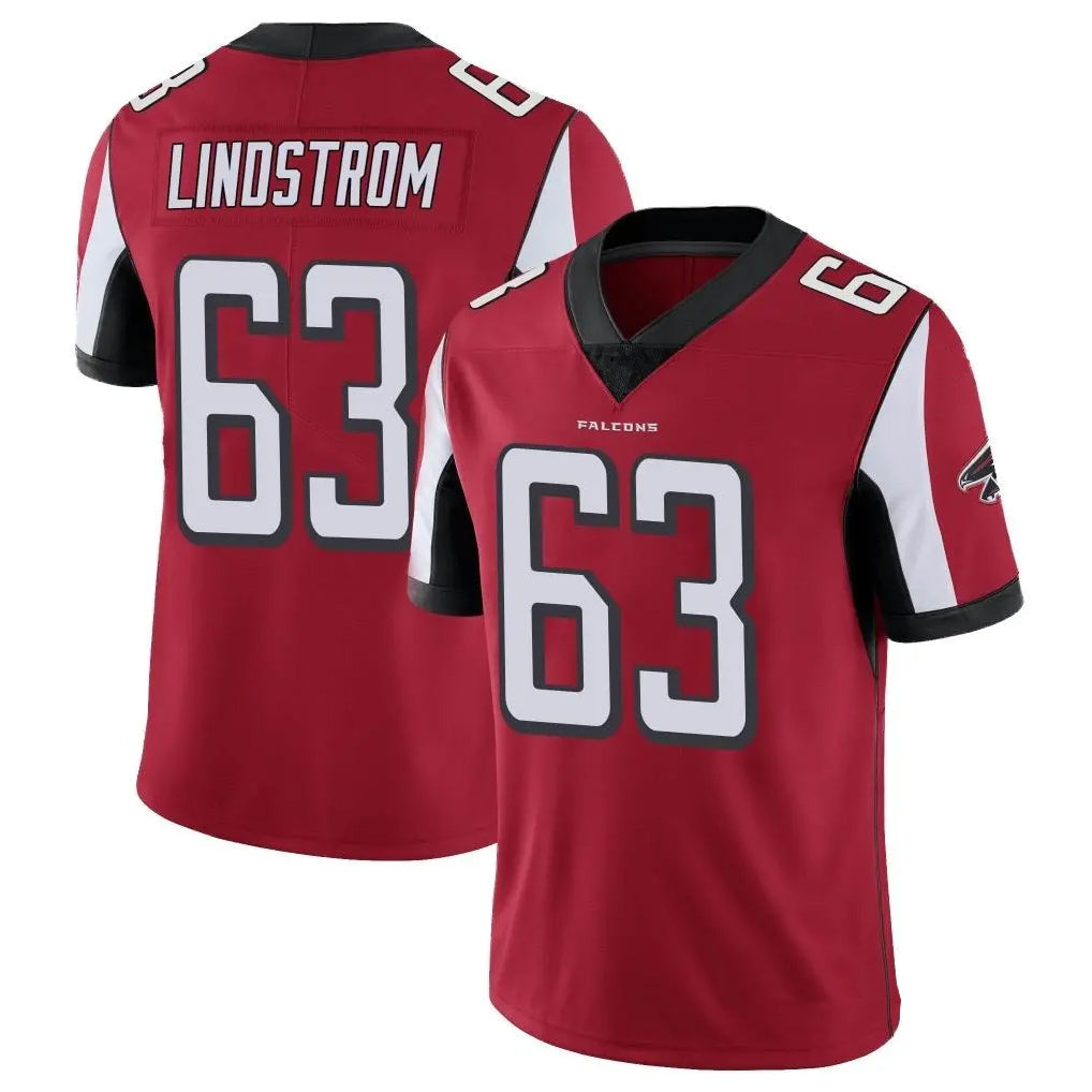 Kooe A.Falcons #63 Chris Lindstrom Player Red Color Vapor Untouchable Limited Home Game Stitched Jerseys