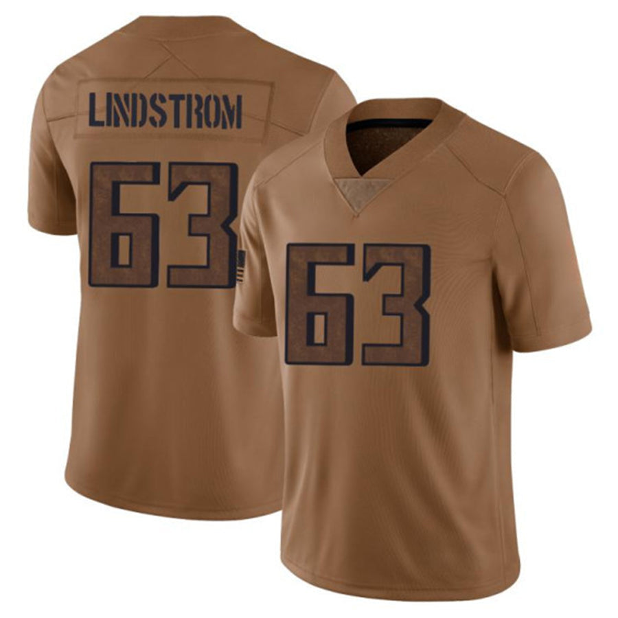 Kooe A.Falcons #63 Chris Lindstrom Player Brown Salute To Service Limited Stitched Jerseys