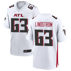 Kooe A.Falcons #63 Chris Lindstrom Player White Home Game Football Stitched Jerseys
