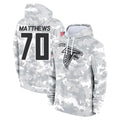Kooe A.Falcons #70 Jake Matthews Player Arctic Camo Salute to Service Limited Hoodie Stitched Jerseys