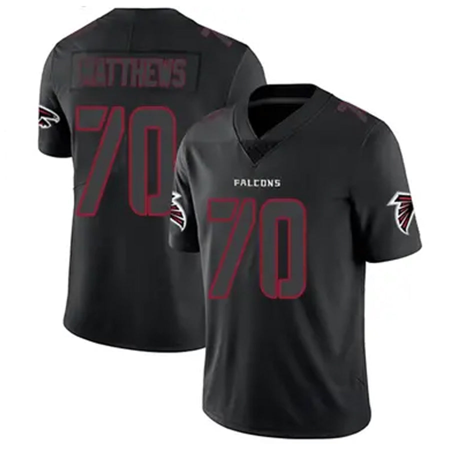 Kooe A.Falcons #70 Jake Matthews Player Black Limited Elite Game Stitched Jerseys