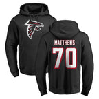Kooe A.Falcons #70 Jake Matthews Player Black Salute to Service Hoodies Stitched Jerseys