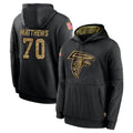 Kooe A.Falcons #70 Jake Matthews Player Black Salute to Service Limited Black Hoodie Stitched Jerseys