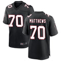 Kooe A.Falcons #70 Jake Matthews Player Black Throwback Game Stitched Jerseys
