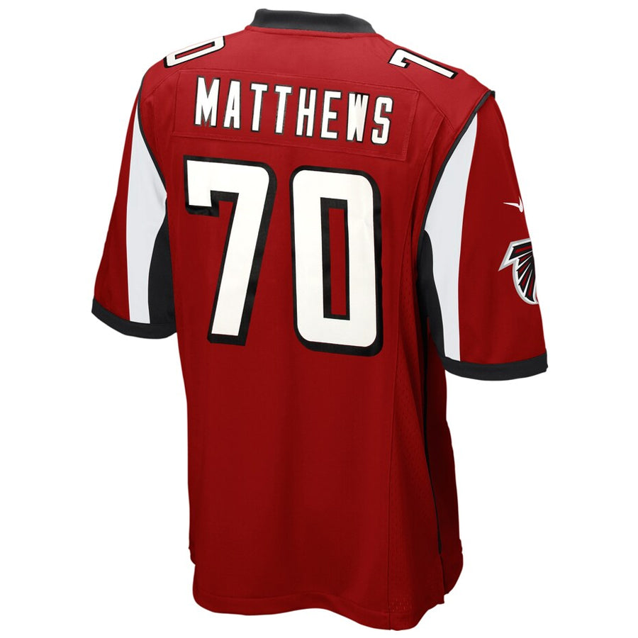 Kooe A.Falcons #70 Jake Matthews Player Red Game Stitched Jerseys