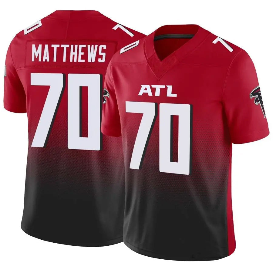 Kooe A.Falcons #70 Jake Matthews Player Red Vapor F.U.S.E. Limited Stitched Jerseys
