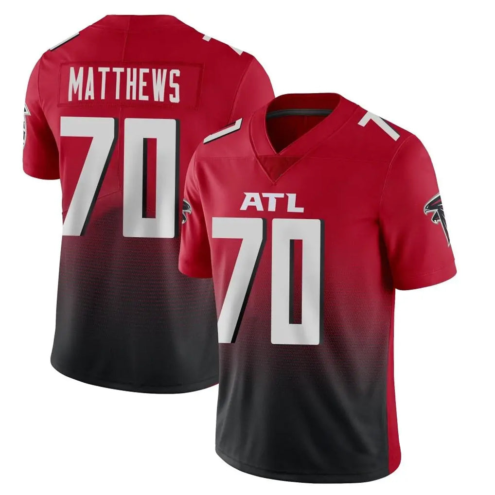 Kooe A.Falcons #70 Jake Matthews Player Red Vapor Untouchable Limited Home Game Stitched Jerseys