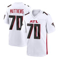 Kooe A.Falcons #70 Jake Matthews Player White Home Game Stitched Jerseys