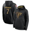 Kooe A.Falcons #7 Bijan Robinson Player Black Salute to Service Pullover Hoodies Stitched Jerseys
