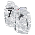 Kooe A.Falcons #7 Bijan Robinson Player Camo Arctic Salute to Service Hoodies Limited Stitched Jerseys