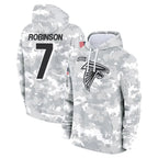 Kooe A.Falcons #7 Bijan Robinson Player Camo Arctic Salute to Service Hoodies Limited Stitched Jerseys