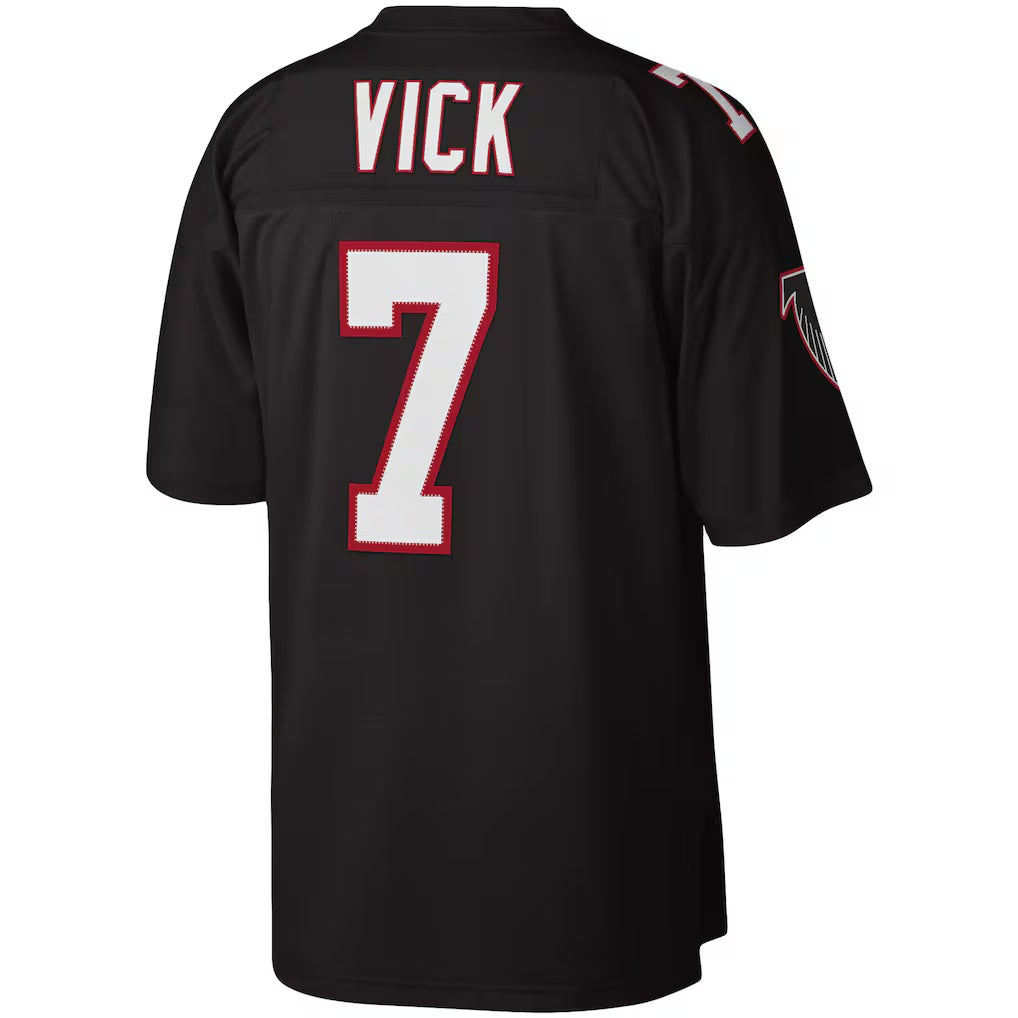 Kooe A.Falcons #7 Michael Vick Mitchell & Ness Black Legacy Replica Stitched Jerseys
