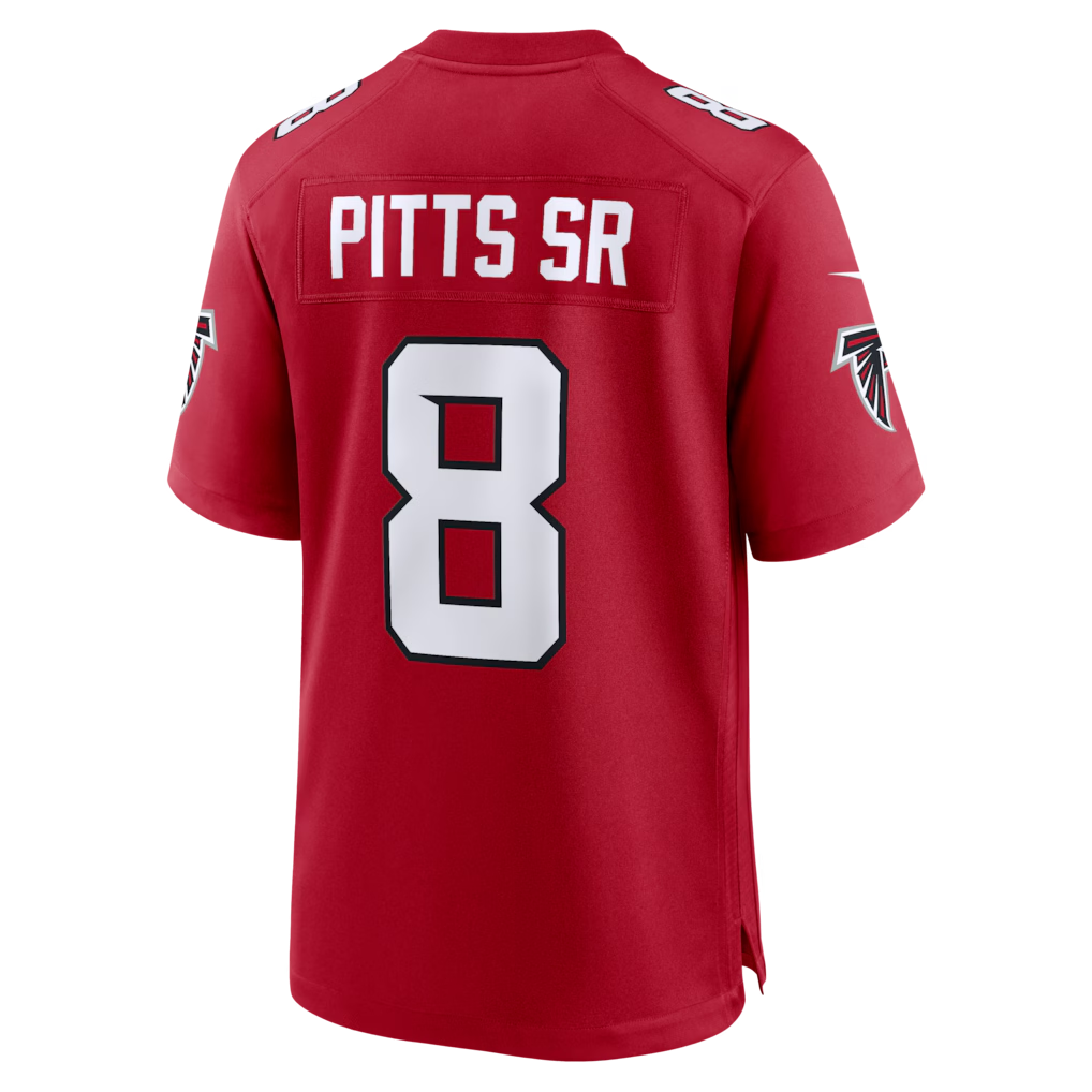Kooe A.Falcons #8 Kyle Pitts Sr. Red Game Stadium Jerseys