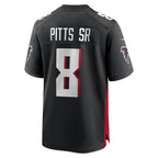 Kooe A.Falcons #8 Kyle Pitts Sr. Player Black Home Game Stitched Jerseys