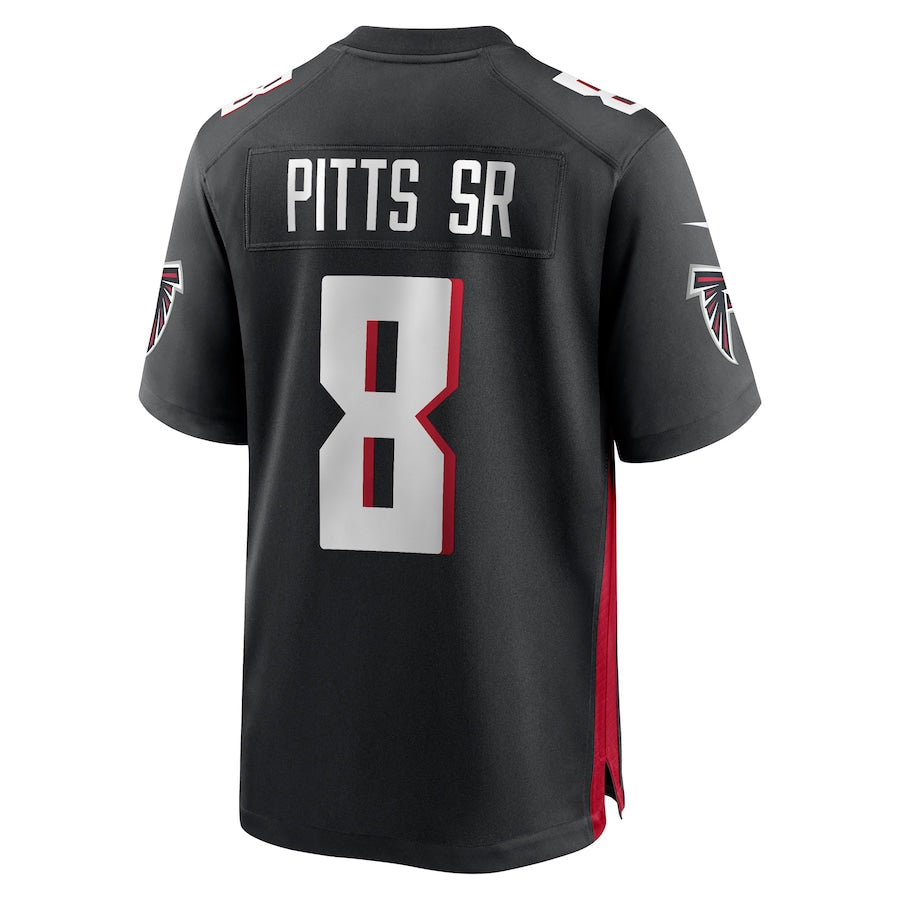 Kooe A.Falcons #8 Kyle Pitts Sr. Player Black Home Game Stitched Jerseys