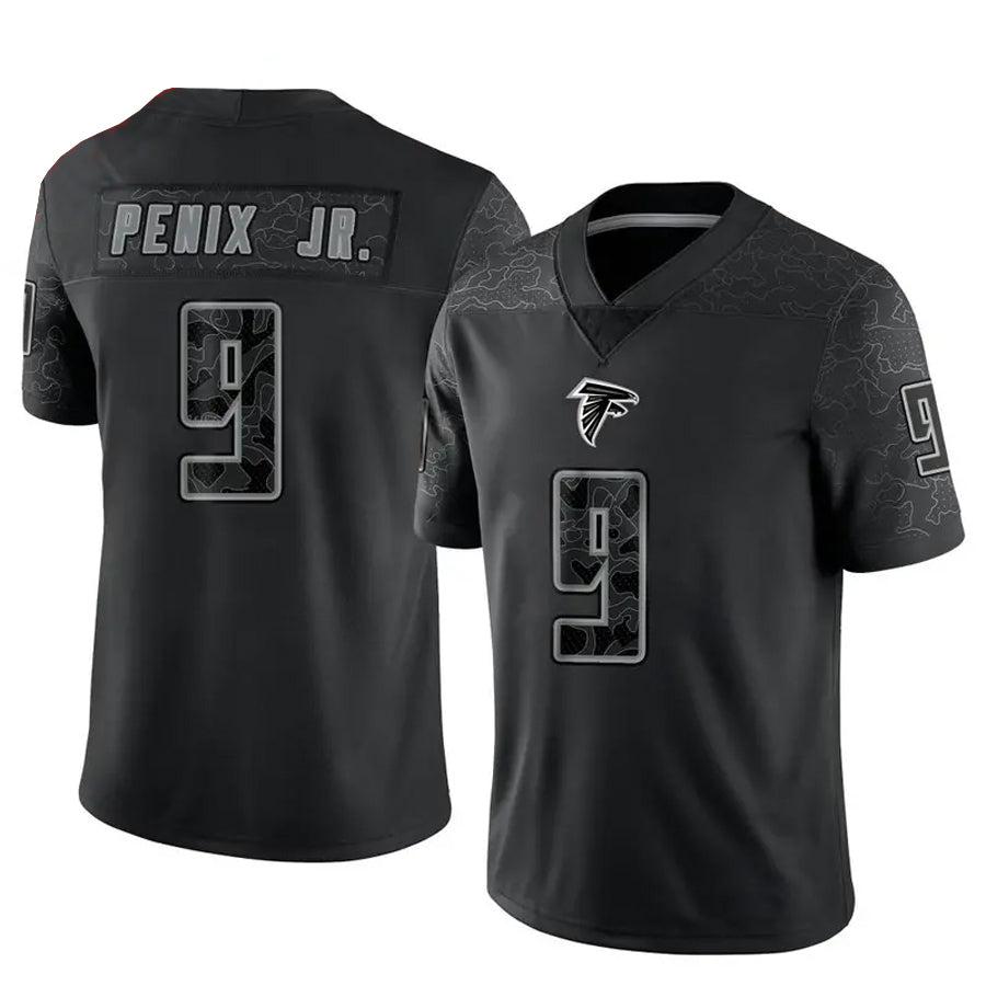 Kooe A.Falcons #9 Michael Penix Jr. Player Black RFLCTV Limited Stitched Jerseys