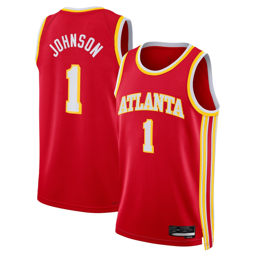 Kooe A.Hawks #1 Jalen Johnson Red Swingman Jerseys - Icon Edition