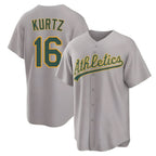 Kooe Athletics #16 Nick Kurtz Player Gray Home Game Stitched Jerseys