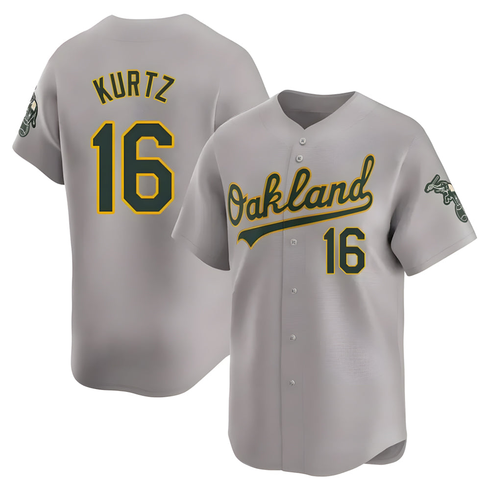 Kooe Athletics #16 Nick Kurtz Player Grey Home Limited Stitched Jerseys