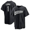 Kooe Athletics #1 Denzel Clarke player Black&White Replica Stitched Jersey