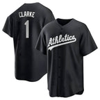 Kooe Athletics #1 Denzel Clarke player Black&White Replica Stitched Jersey