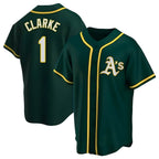 Kooe Athletics #1 Denzel Clarke player Green Replica Alternate Stitched Jersey