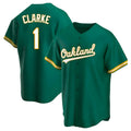 Kooe Athletics #1 Denzel Clarke player Green Replica Kelly Alternate Stitched Jersey