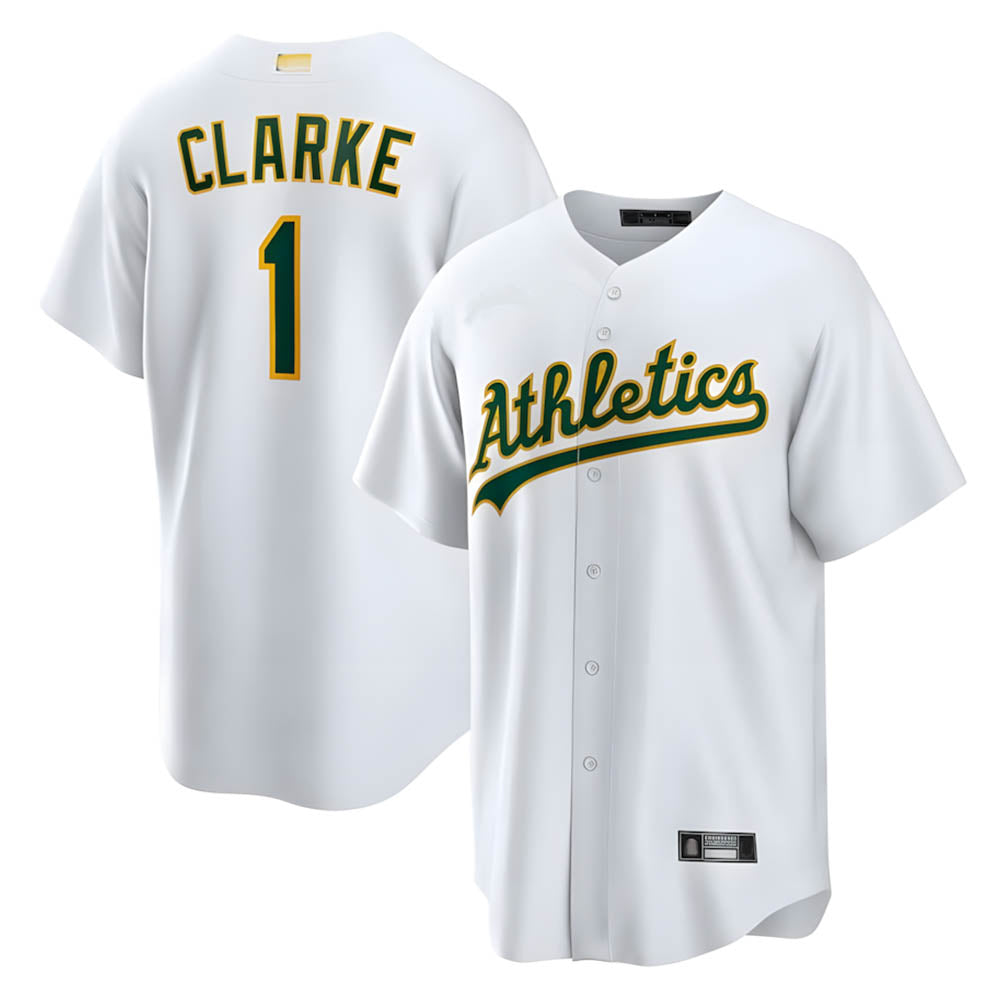 Kooe Athletics #1 Denzel Clarke player White Home 2026 Official Stitched Jersey