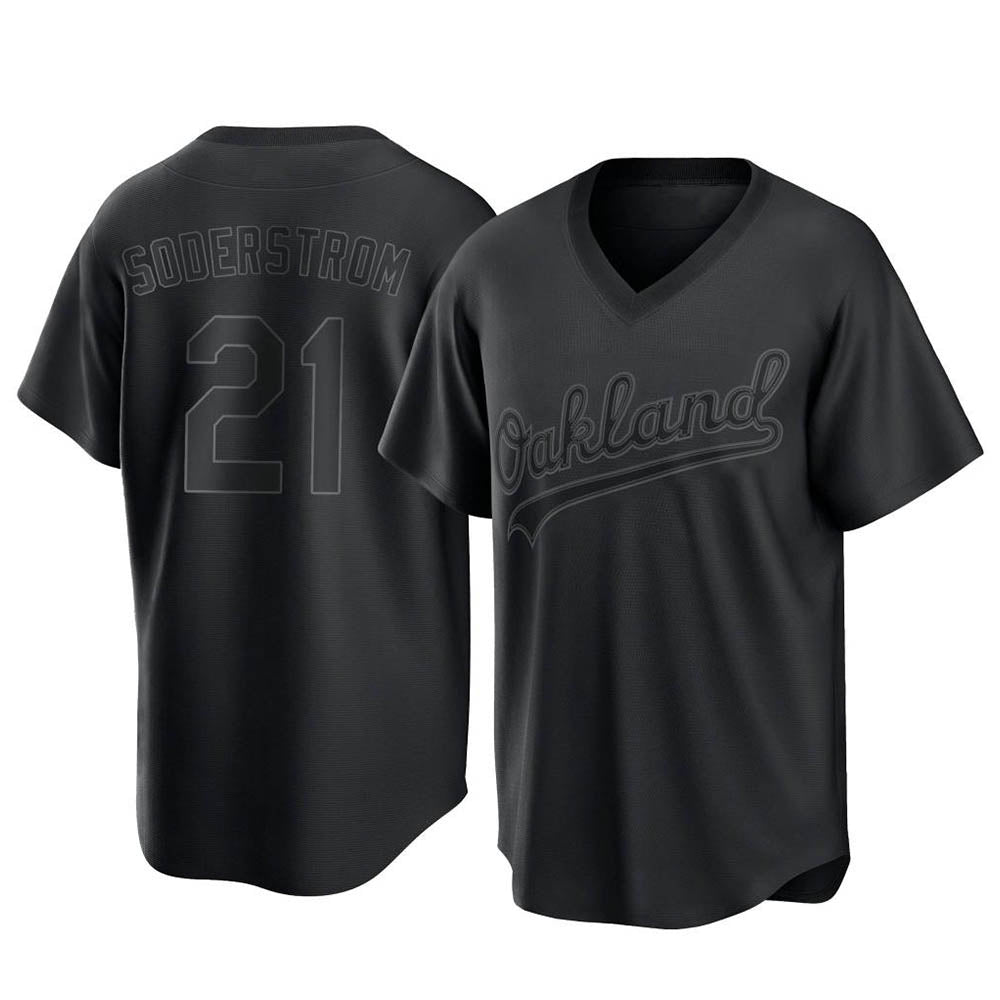 Kooe Athletics #21 Tyler Soderstrom Player Black Replica Pitch Fashion Stitched Jersey