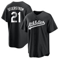 Kooe Athletics #21 Tyler Soderstrom Player Black&White Replica Stitched Jersey