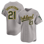Kooe Athletics #21 Tyler Soderstrom Player Gray Limited Away Stitched Jersey