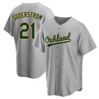 Kooe Athletics #21 Tyler Soderstrom Player Gray Replica Road Stitched Jersey
