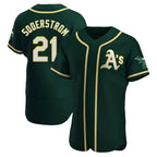 Kooe Athletics #21 Tyler Soderstrom Player Green Authentic Alternate Stitched Jersey