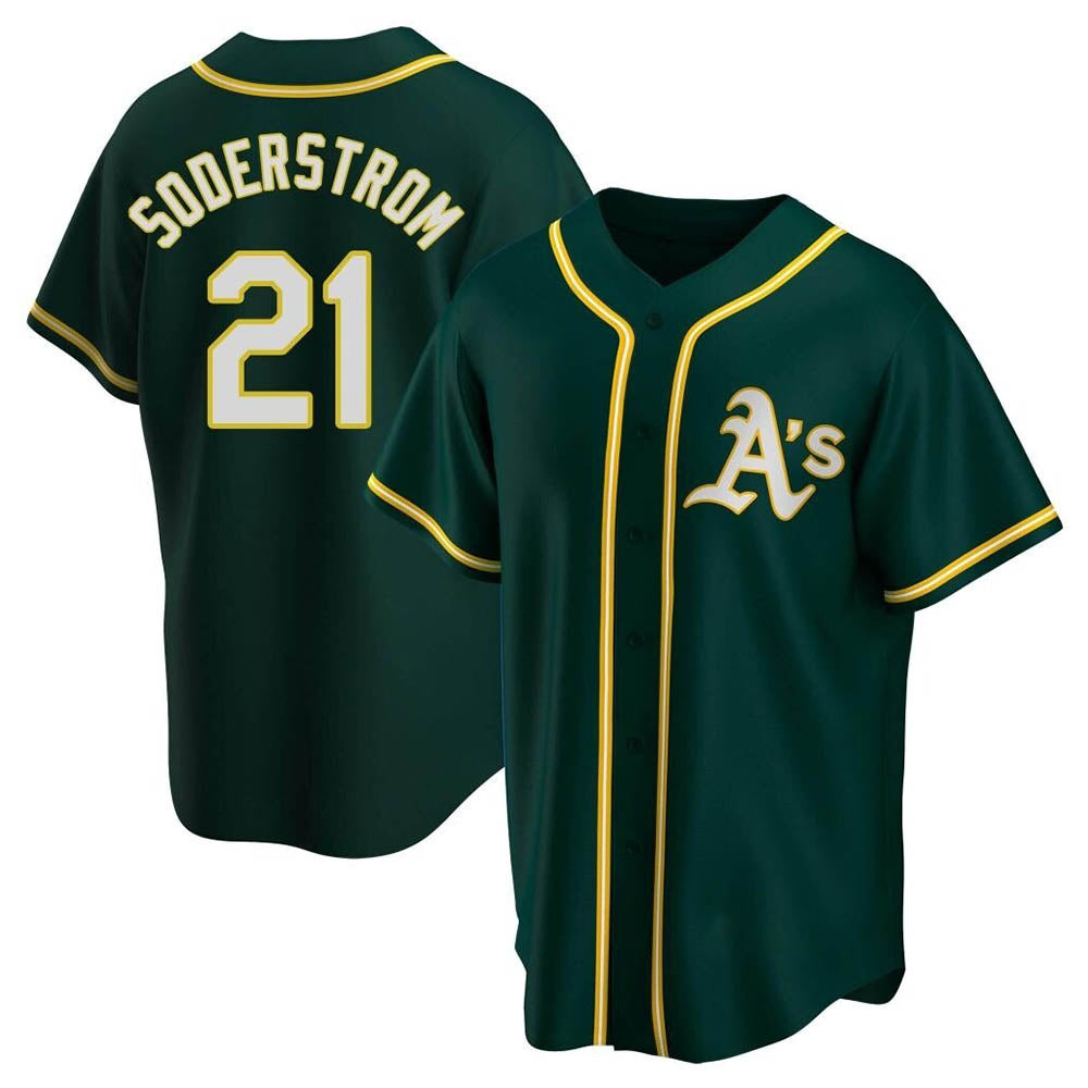 Kooe Athletics #21 Tyler Soderstrom Player Green Replica Alternate Stitched Jersey