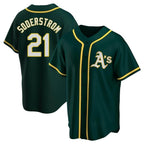 Kooe Athletics #21 Tyler Soderstrom Player Green Replica Alternate Stitched Jersey