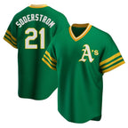 Kooe Athletics #21 Tyler Soderstrom Player Green Replica Cooperstown Collection Stitched Jersey