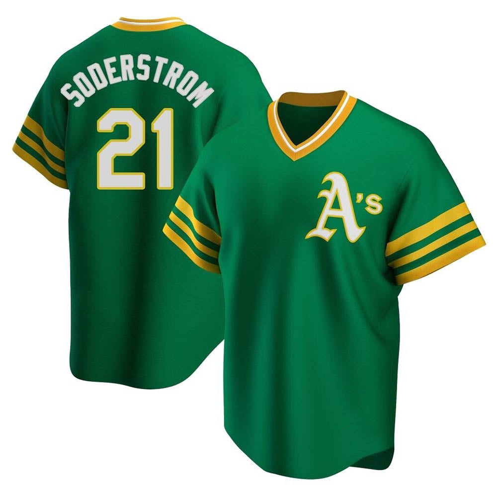 Kooe Athletics #21 Tyler Soderstrom Player Green Replica Cooperstown Collection Stitched Jersey