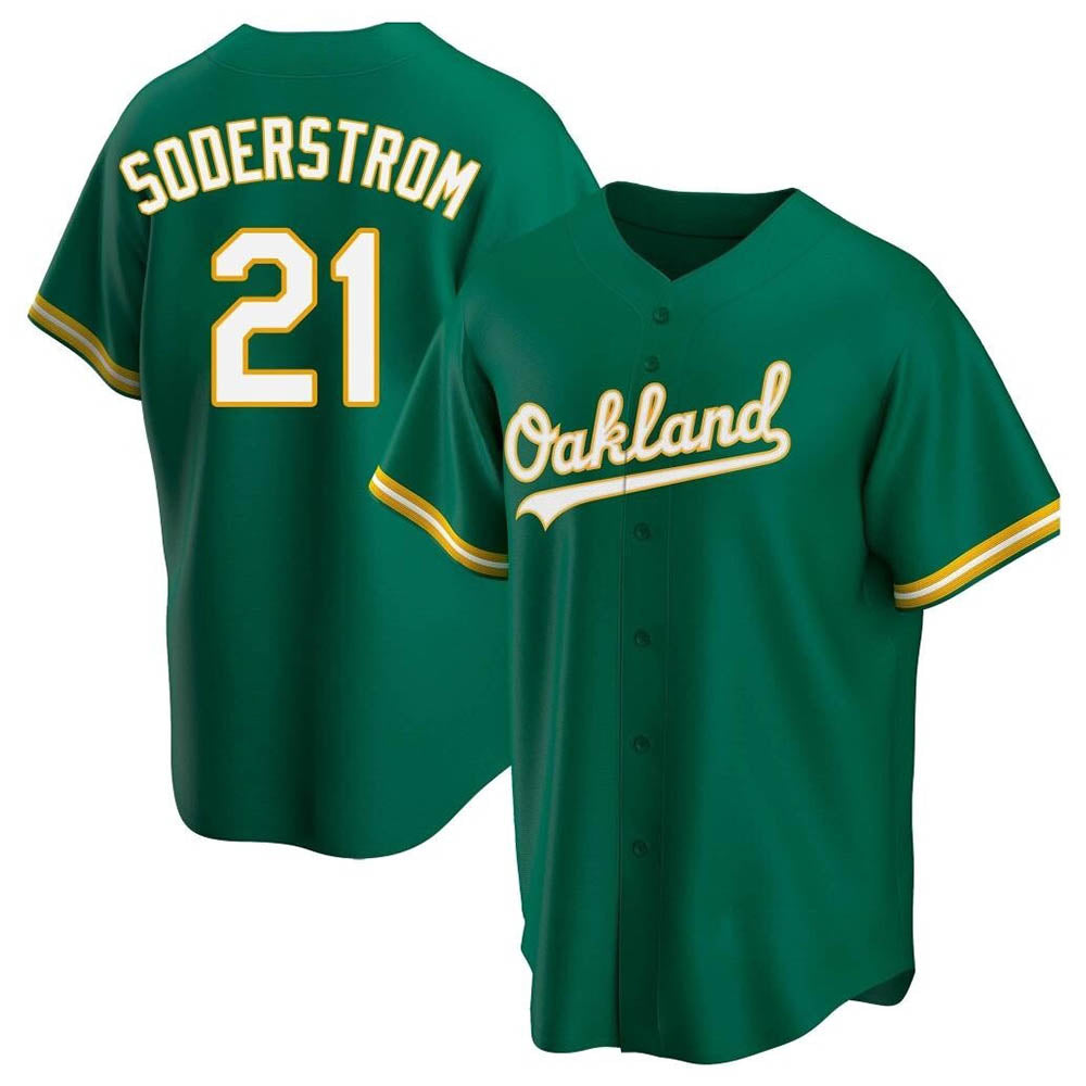 Kooe Athletics #21 Tyler Soderstrom Player Green Replica Kelly Alternate Stitched Jersey