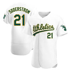 Kooe Athletics #21 Tyler Soderstrom Player White Authentic Home Stitched Jersey