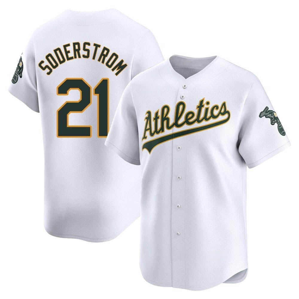 Kooe Athletics #21 Tyler Soderstrom Player White Limited Home Stitched Jersey