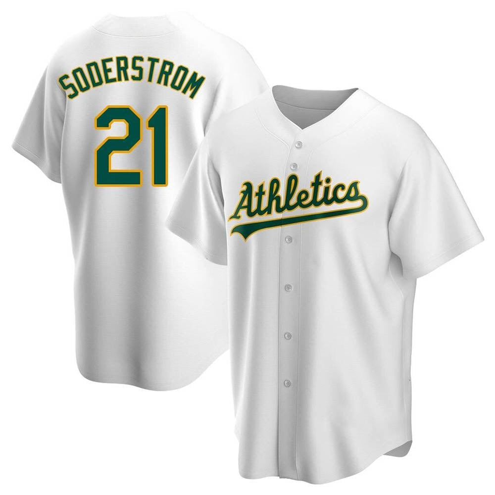 Kooe Athletics #21 Tyler Soderstrom Player White Replica Home Stitched Jersey