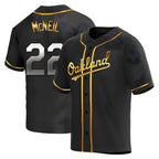 Kooe Athletics #22 Jeff McNeil player Gold Replica Black en Alternate Stitched Jersey